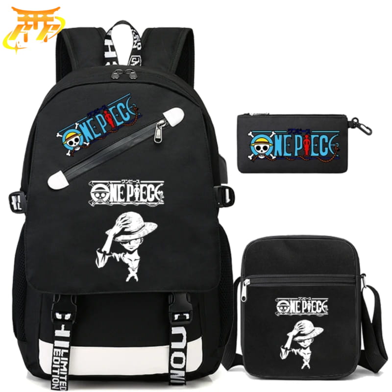 Monkey D. Luffy ryggsäck med pennfodral och väska – One Piece™