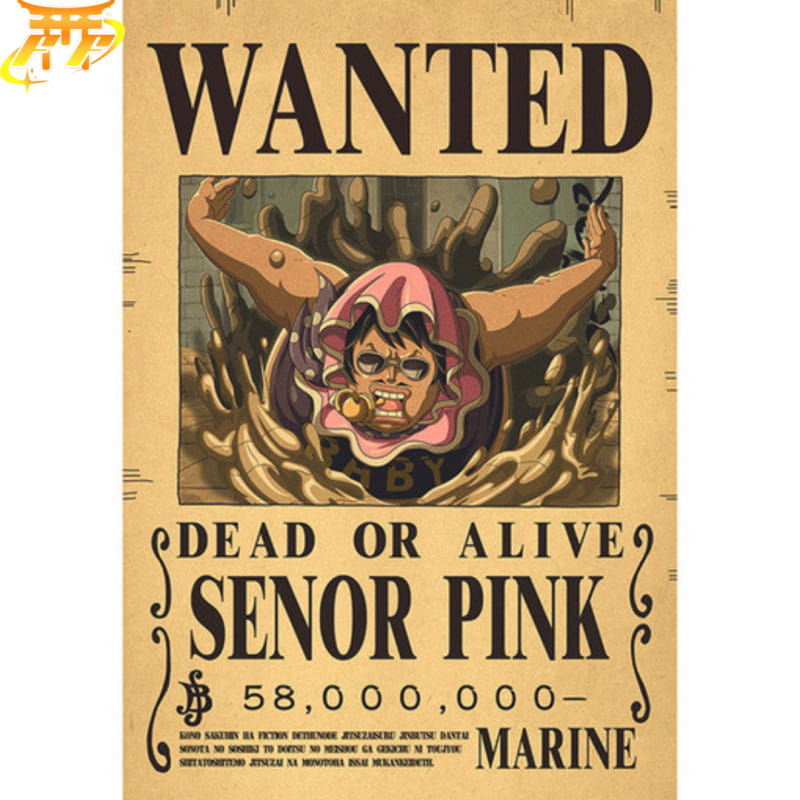 Senor Pink "Wanted" Poster – One Piece™