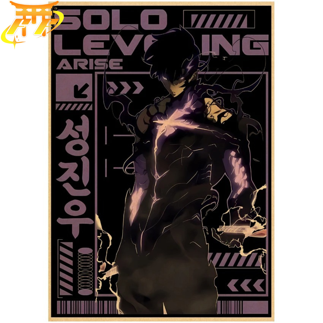 Sung Jinwoo "Mörk Kraft" Poster – Solo Leveling™