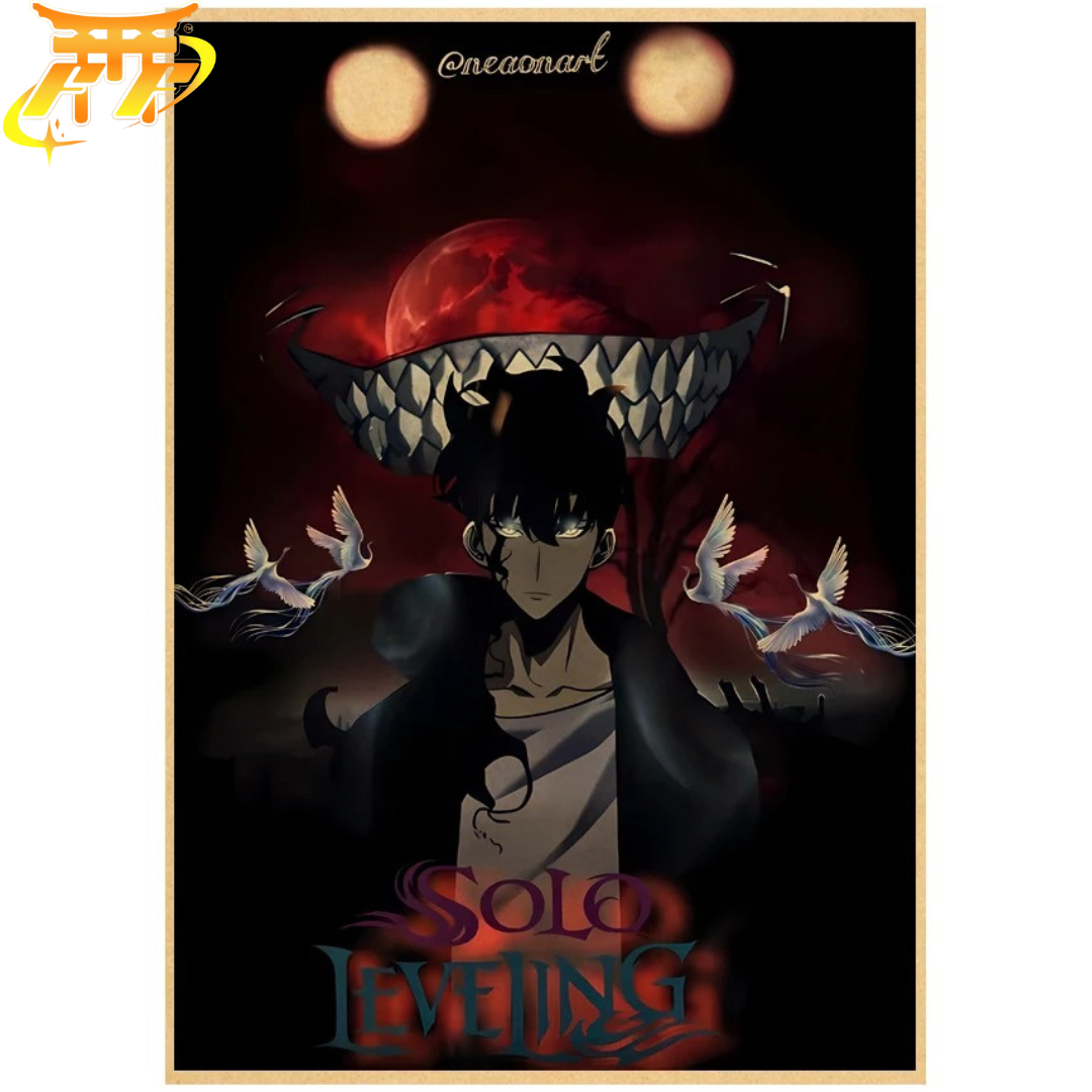 Sung Jinwoo "Under den Röda Månen" Poster – Solo Leveling™