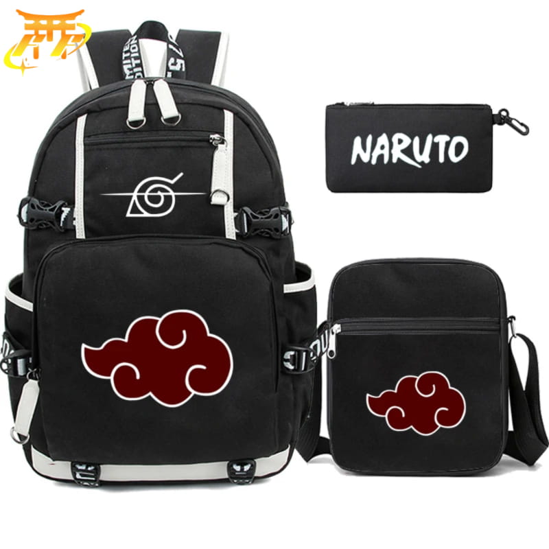 Akatsuki Ryggsäck med pennfodral och axelväska – Naruto Shippuden™