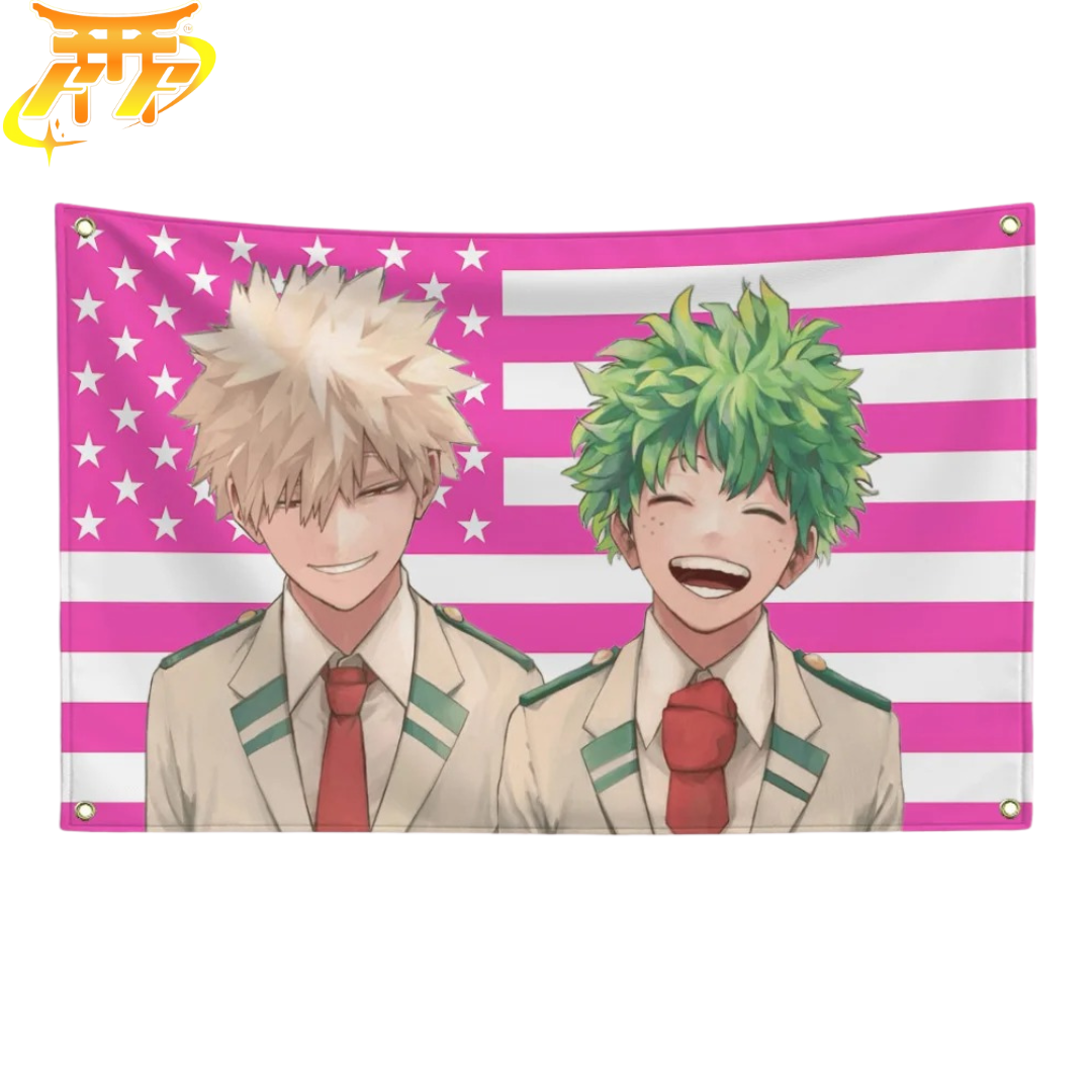 Bakugo & Midoriya Flagga ”Hjältesmil” – My Hero Academia™