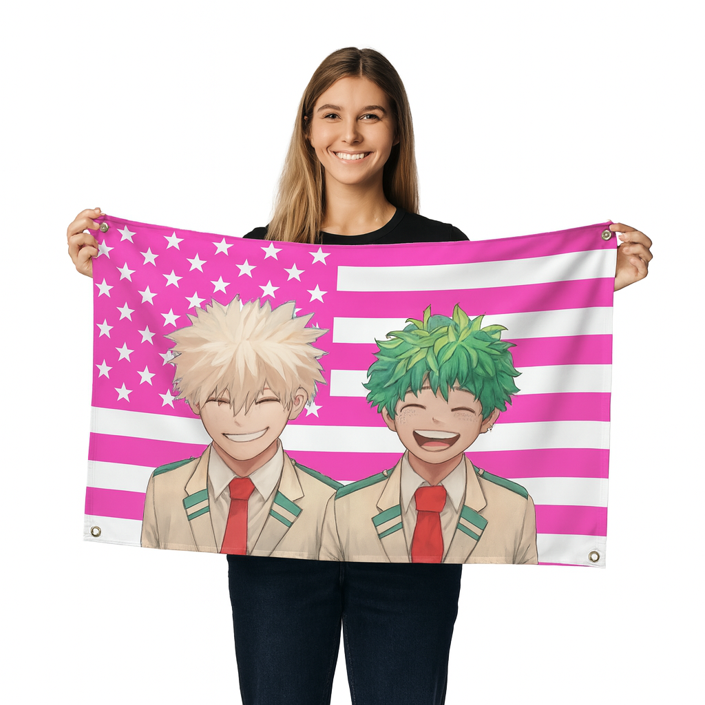 Bakugo & Midoriya Flagga ”Hjältesmil” – My Hero Academia™