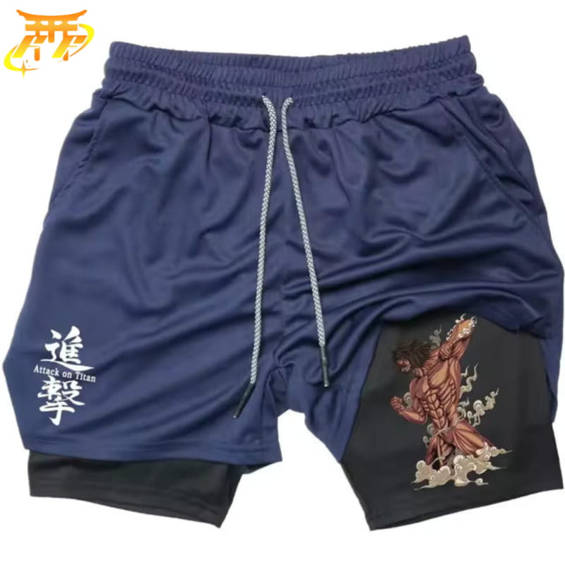 Short La Rage dBlå Attacktitanens Raseri Shorts – Attack on Titan™u Titan Assaillant Bleu - Attaque des Titans™