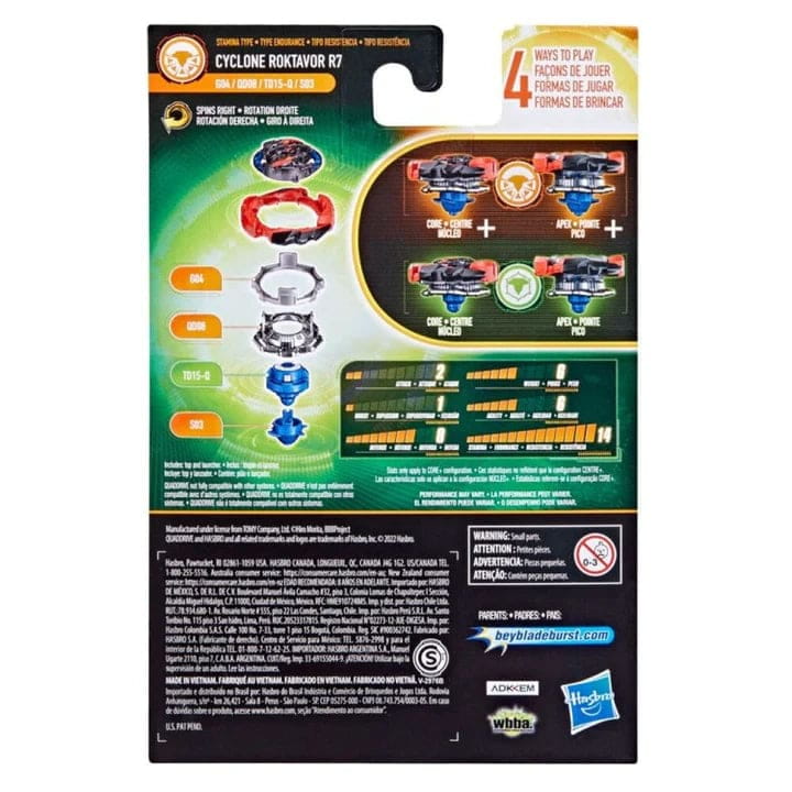 Cyklon Roktavor R7 Aquilon'-Q Massiv-Q+Flugel-6 Snurrtopp - Beyblade Burst QuadDrive™