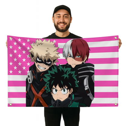 ”Hjältetrion” Flagga – My Hero Academia™