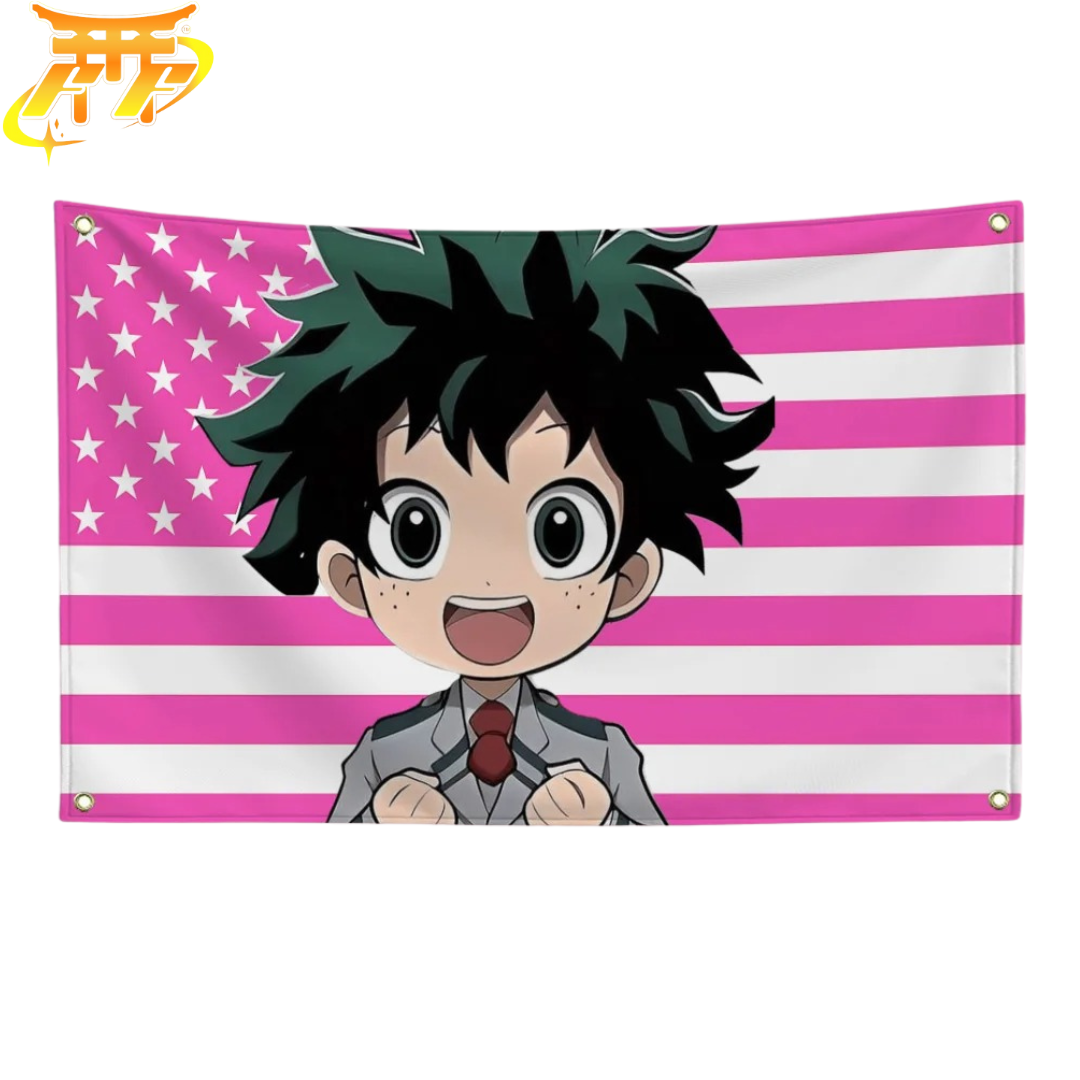 Izuku Midoriya Flagga ”Chibi-studentstil” – My Hero Academia™