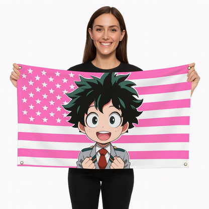 Izuku Midoriya Flagga ”Chibi-studentstil” – My Hero Academia™