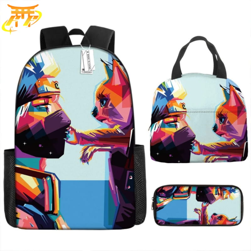 Kakashi x Kurama Pop Art Ryggsäck med pennfodral och axelväska – Naruto Shippuden™
