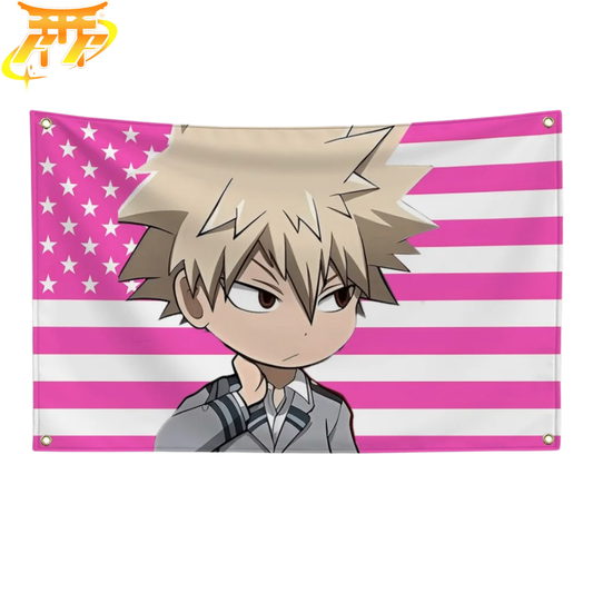 Katsuki Bakugo-flagga ”Chibi-studentstil” – My Hero Academia™