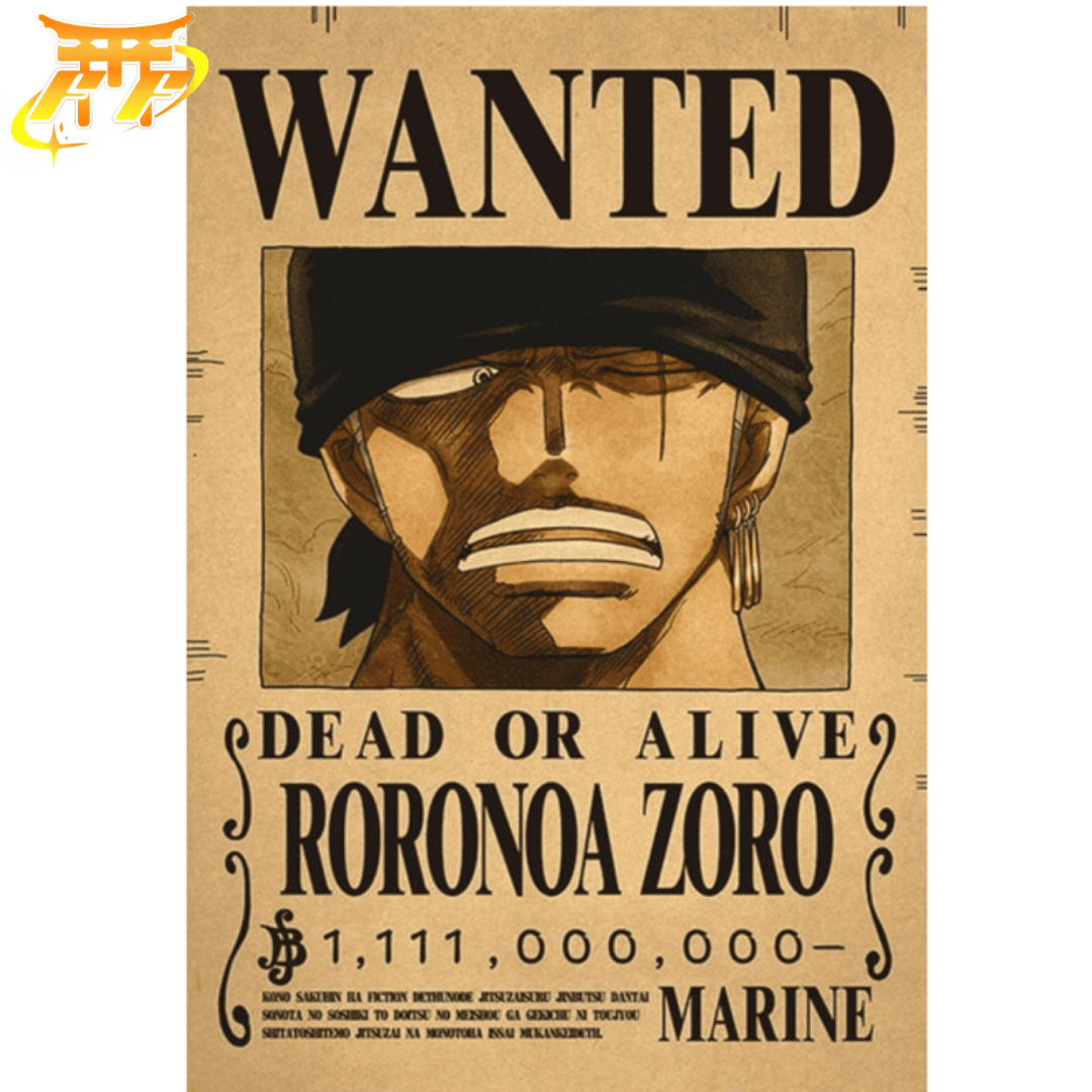 Roronoa Zoro "Post Wano" "Wanted" Poster – One Piece™
