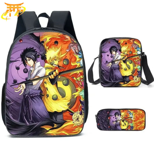 Sasuke x Naruto Rikudo Sennin Ryggsäck med pennfodral och axelväska – Naruto Shippuden™
