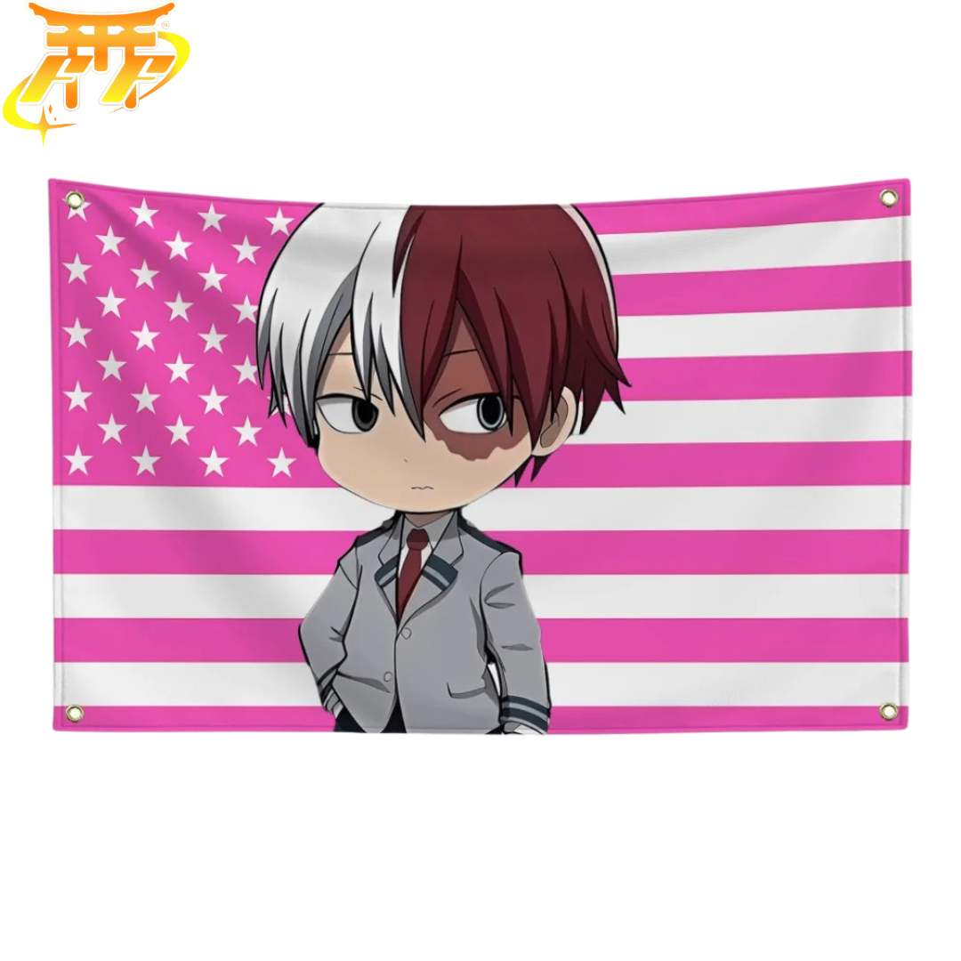 Shoto Todoroki Flagga ”Chibi-studentstil” – My Hero Academia™