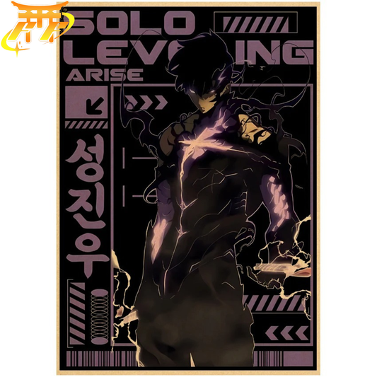 Sung Jinwoo "Mörk Kraft" Poster – Solo Leveling™