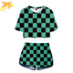 Tanjiro Dam Pyjamas grönrutig – Demon Slayer™