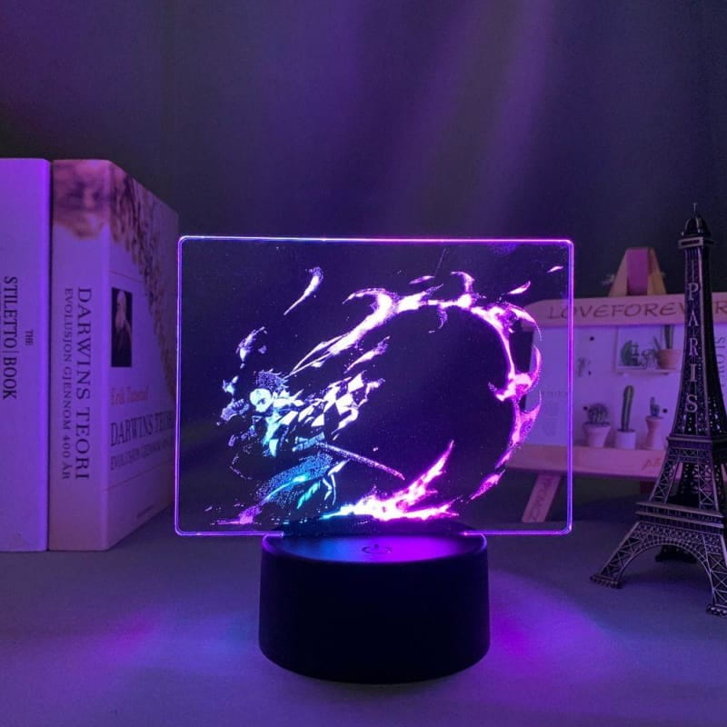 Tanjiro Kamado ödesflamma tvåfärgad 3D-lampa – Demon Slayer™