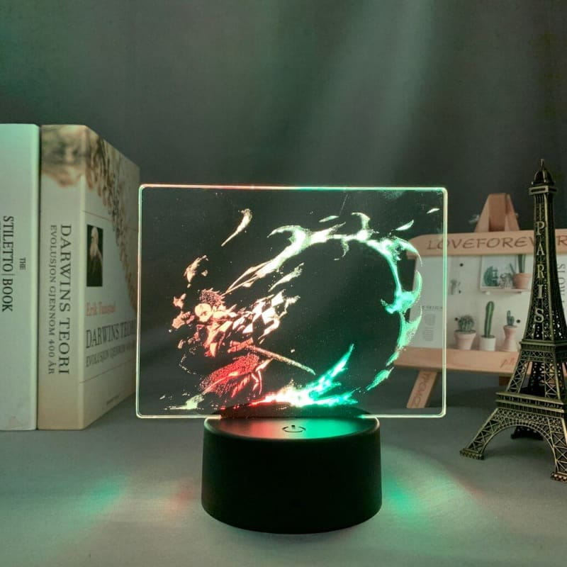Tanjiro Kamado ödesflamma tvåfärgad 3D-lampa – Demon Slayer™