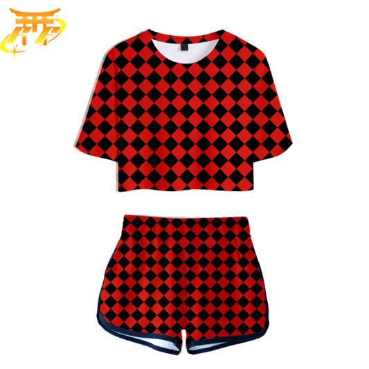 Tanjiro Röd Rutig Dam Pyjamas – Demon Slayer™