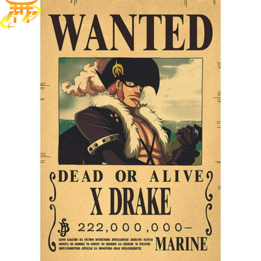 X Drake "Wanted" Poster – One Piece™
